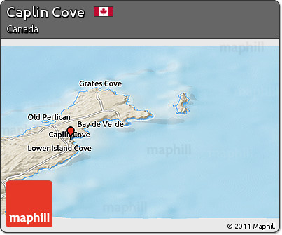 Shaded Relief Panoramic Map of Caplin Cove