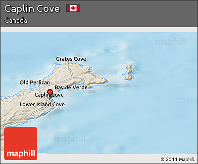 Shaded Relief Panoramic Map of Caplin Cove