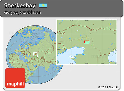 Savanna Style Location Map of Sherkesbay
