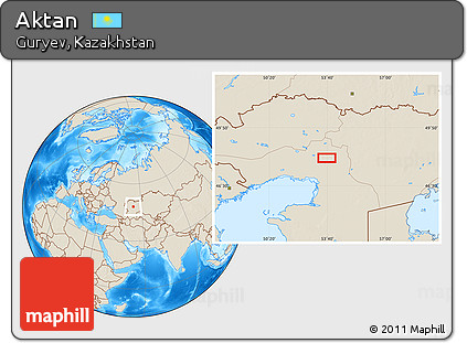 Shaded Relief Location Map of Aktan