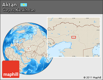Shaded Relief Location Map of Aktan