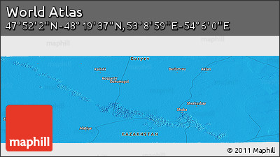 Political Panoramic Map of the Area around 48° 5' 50" N, 53° 37' 30" E