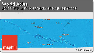 Political Panoramic Map of the Area around 48° 5' 50" N, 53° 37' 30" E