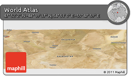 Satellite Panoramic Map of the Area around 48° 5' 50" N, 55° 19' 30" E