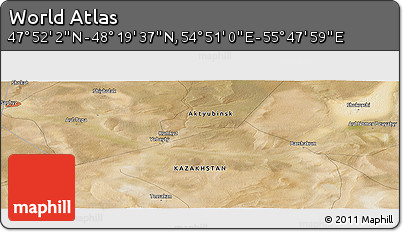 Satellite Panoramic Map of the Area around 48° 5' 50" N, 55° 19' 30" E