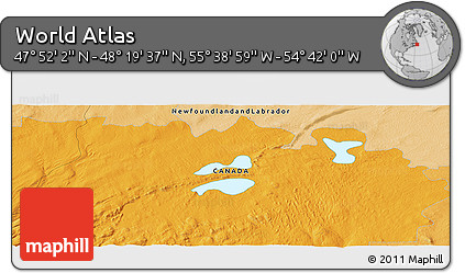 Political Panoramic Map of the Area around 48° 5' 50" N, 55° 10' 29" W