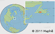 Savanna Style Location Map of the area around 48° 5' 50" N, 56° 52' 30" W