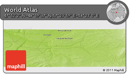 Physical Panoramic Map of the Area around 48° 5' 50" N, 57° 52' 30" E