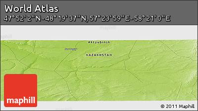 Physical Panoramic Map of the Area around 48° 5' 50" N, 57° 52' 30" E