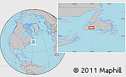 Gray Location Map of the area around 48° 5' 50" N, 57° 43' 30" W