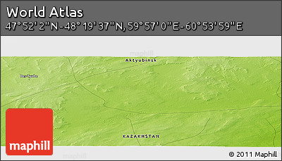 Physical Panoramic Map of the Area around 48° 5' 50" N, 60° 25' 29" E