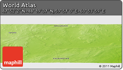 Physical Panoramic Map of the Area around 48° 5' 50" N, 60° 25' 29" E