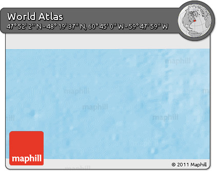 Physical 3D Map of the Area around 48° 5' 50" N, 60° 16' 29" W