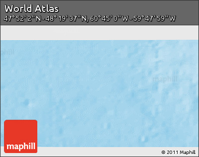Physical 3D Map of the Area around 48° 5' 50" N, 60° 16' 29" W
