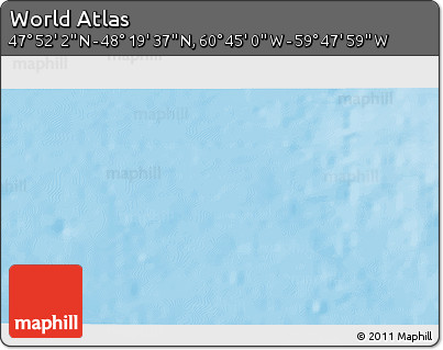 Physical 3D Map of the Area around 48° 5' 50" N, 60° 16' 29" W