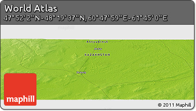 Physical Panoramic Map of the Area around 48° 5' 50" N, 61° 16' 29" E