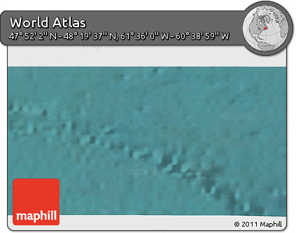 Satellite 3D Map of the Area around 48° 5' 50" N, 61° 7' 30" W
