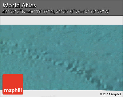 Satellite 3D Map of the Area around 48° 5' 50" N, 61° 7' 30" W