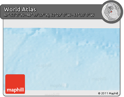 Physical 3D Map of the Area around 48° 5' 50" N, 61° 58' 30" W