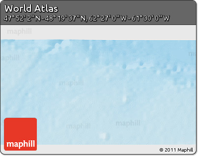 Physical 3D Map of the Area around 48° 5' 50" N, 61° 58' 30" W