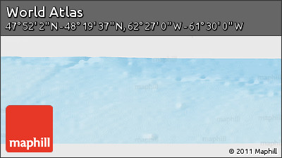 Physical Panoramic Map of the Area around 48° 5' 50" N, 61° 58' 30" W