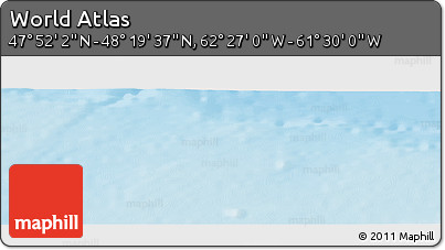 Physical Panoramic Map of the Area around 48° 5' 50" N, 61° 58' 30" W