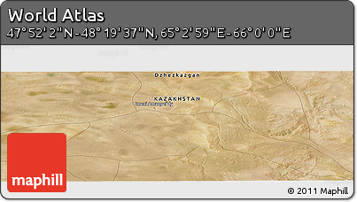Satellite Panoramic Map of the Area around 48° 5' 50" N, 65° 31' 30" E
