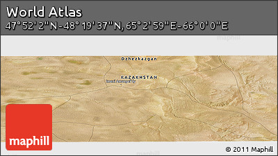 Satellite Panoramic Map of the Area around 48° 5' 50" N, 65° 31' 30" E