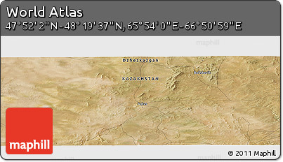 Satellite Panoramic Map of the Area around 48° 5' 50" N, 66° 22' 30" E