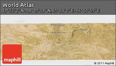 Satellite Panoramic Map of the Area around 48° 5' 50" N, 66° 22' 30" E