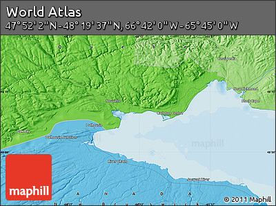 Political Map of the Area around 48° 5' 50" N, 66° 13' 29" W
