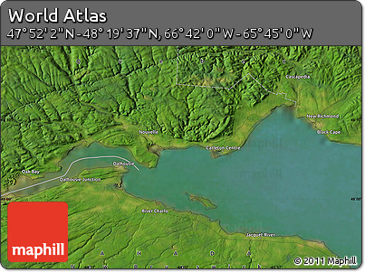 Satellite Map of the Area around 48° 5' 50" N, 66° 13' 29" W