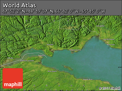 Satellite Map of the Area around 48° 5' 50" N, 66° 13' 29" W