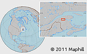 Gray Location Map of the area around 48° 5' 50" N, 67° 4' 29" W, hill shading