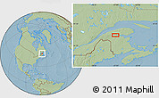 Savanna Style Location Map of the area around 48° 5' 50" N, 67° 4' 29" W, hill shading
