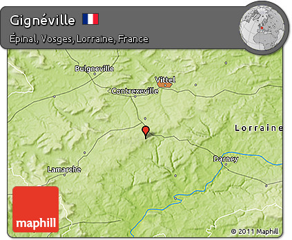 Physical 3D Map of Gignéville