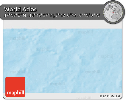 Physical 3D Map of the Area around 48° 5' 50" N, 6° 43' 29" W