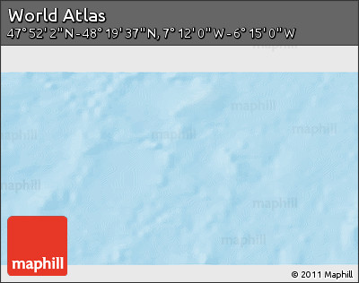 Physical 3D Map of the Area around 48° 5' 50" N, 6° 43' 29" W