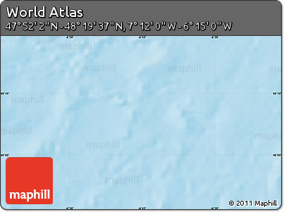 Physical Map of the Area around 48° 5' 50" N, 6° 43' 29" W