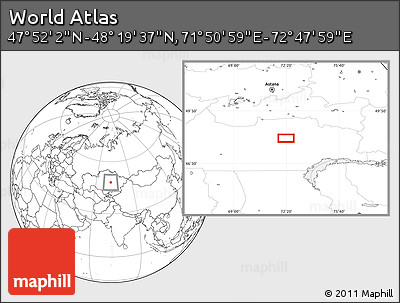 Blank Location Map of the Area around 48° 5' 50" N, 72° 19' 29" E