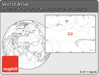 Blank Location Map of the Area around 48° 5' 50" N, 72° 19' 29" E