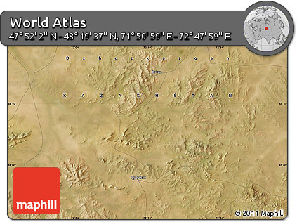 Satellite Map of the Area around 48° 5' 50" N, 72° 19' 29" E