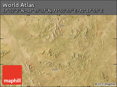 Satellite Map of the Area around 48° 5' 50" N, 72° 19' 29" E