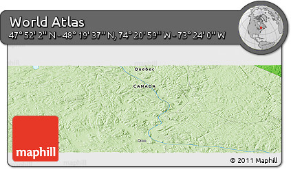 Political Panoramic Map of the Area around 48° 5' 50" N, 73° 52' 30" W