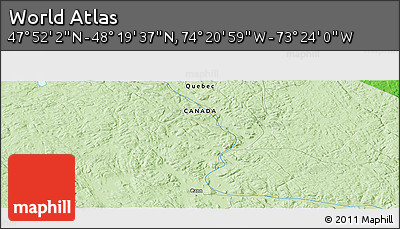 Political Panoramic Map of the Area around 48° 5' 50" N, 73° 52' 30" W