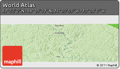 Political Panoramic Map of the Area around 48° 5' 50" N, 73° 52' 30" W