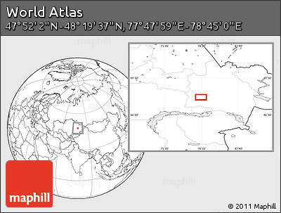 Blank Location Map of the Area around 48° 5' 50" N, 78° 16' 30" E