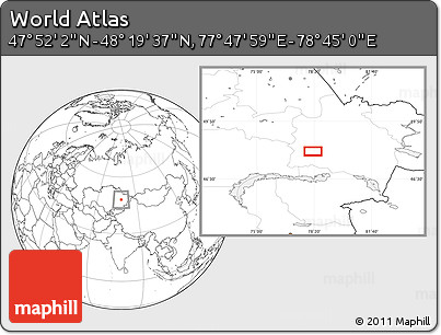 Blank Location Map of the Area around 48° 5' 50" N, 78° 16' 30" E