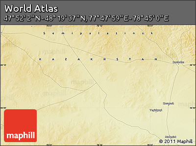 Physical Map of the Area around 48° 5' 50" N, 78° 16' 30" E