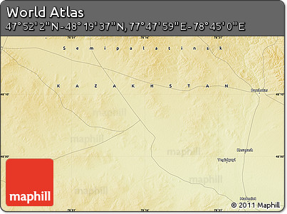 Physical Map of the Area around 48° 5' 50" N, 78° 16' 30" E